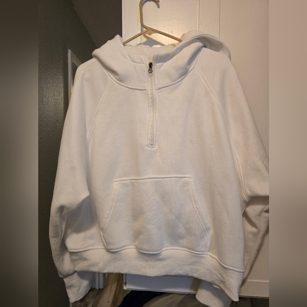White Half-Zip Hoodie